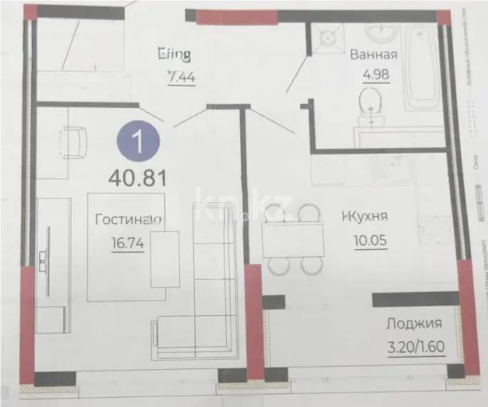Продажа 1-комнатной квартиры, 41 м², ул. Е-882, дом  7 в Астане