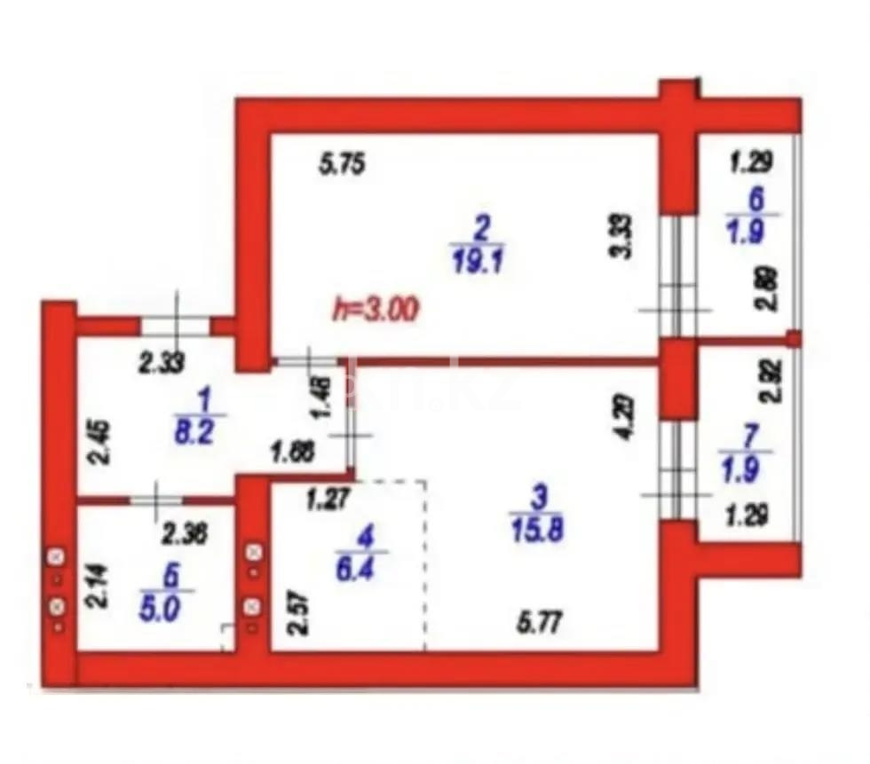Продажа 2-комнатной квартиры, 58 м² в Астане