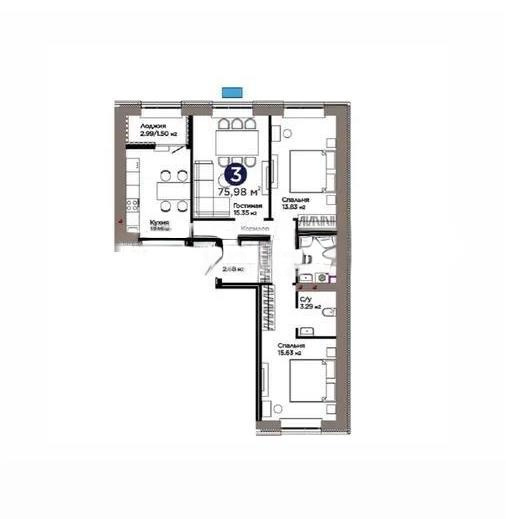 Продажа 3-комнатной квартиры, 76 м² в Астане