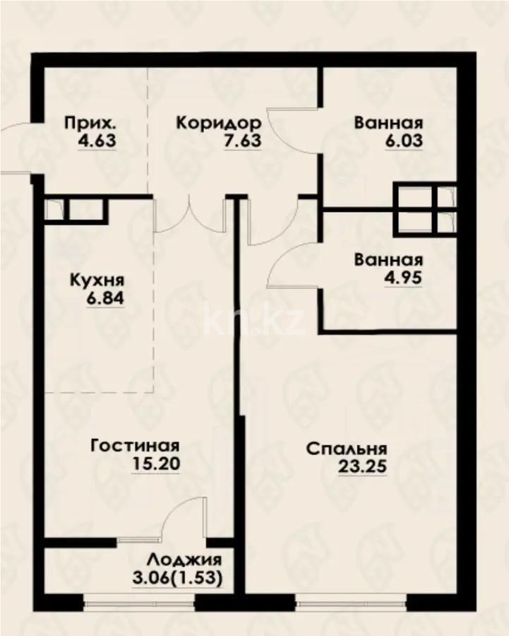 Продажа 2-комнатной квартиры, 70.6 м² в Алматы
