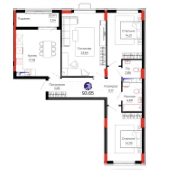 Продажа 3-комнатной квартиры, 94 м², ул. Казыбек би, дом  41/1 в Астане