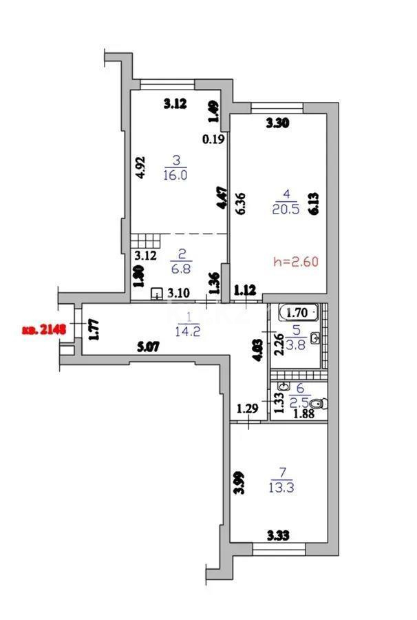 Продажа 3-комнатной квартиры, 77.1 м², ул. Утепова, дом  31 в Алматы - фото 7
