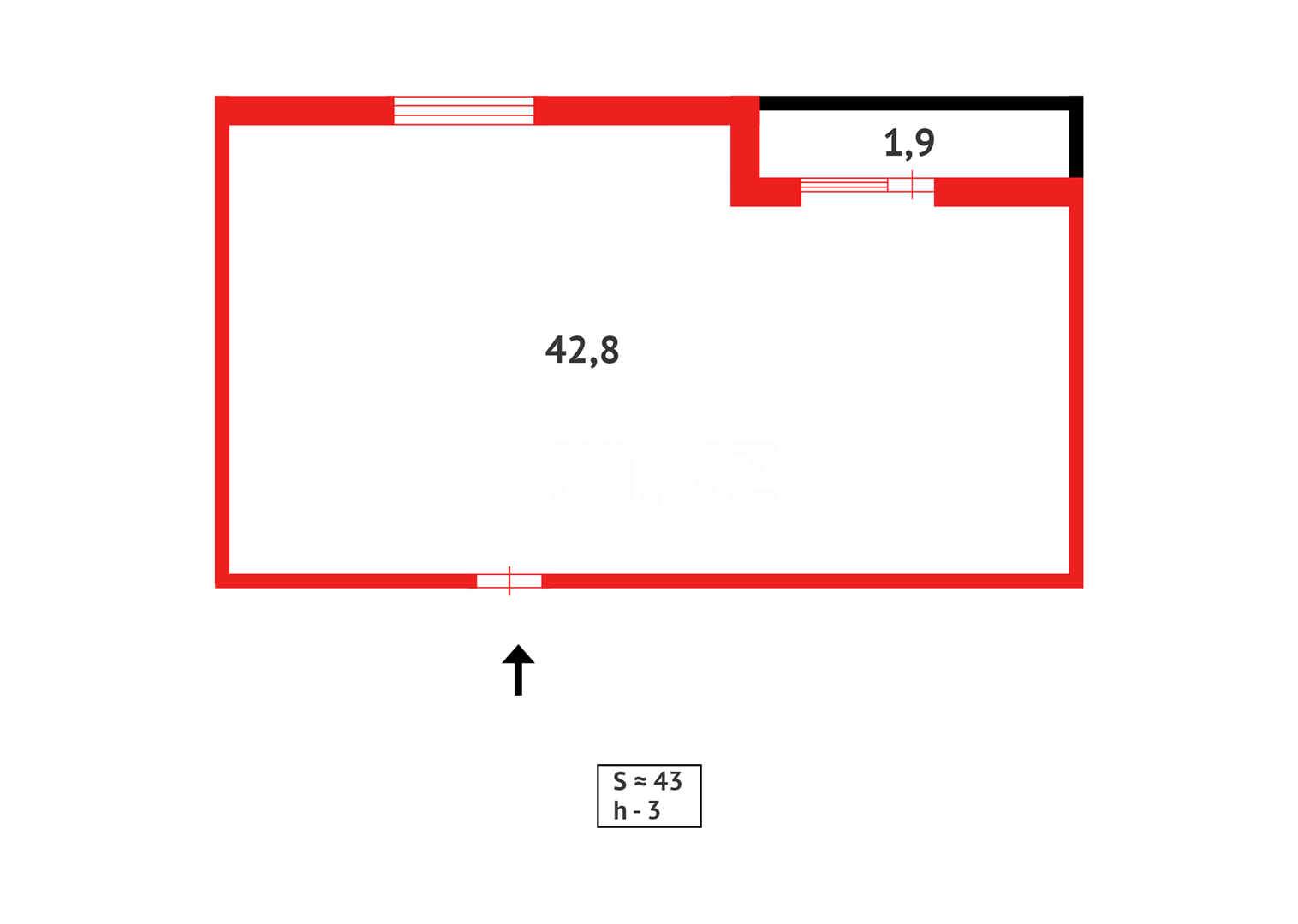 Продажа 2-комнатной квартиры, 42 м², ул. Муканова в Караганде - фото 12