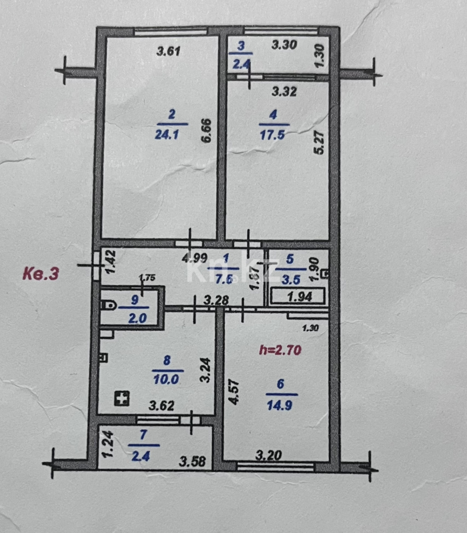 Продажа 3-комнатной квартиры, 85.4 м² в Алматы