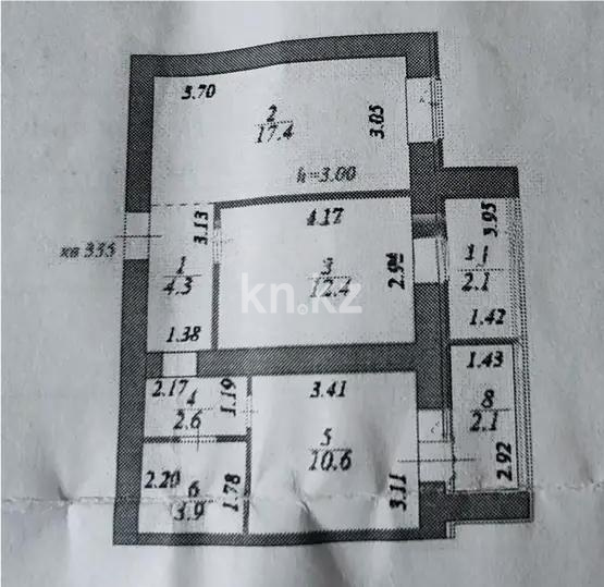 Продажа 2-комнатной квартиры, 55.4 м² в Астане