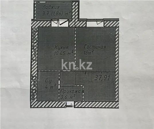 Продажа 1-комнатной квартиры, 37.91 м², ул. Бейбарыс Султан, дом  25/5 стр в Астане