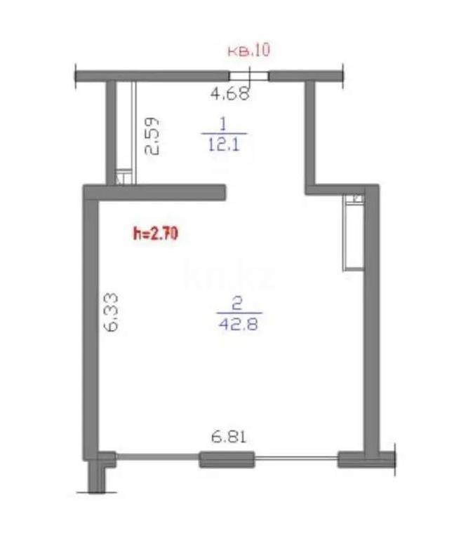 Продажа 2-комнатной квартиры, 55 м² в Алматы