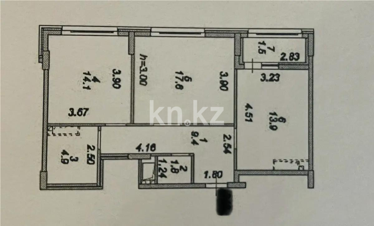 Продажа 2-комнатной квартиры, 63.2 м², пр. Туран, дом  39/2 стр в Астане