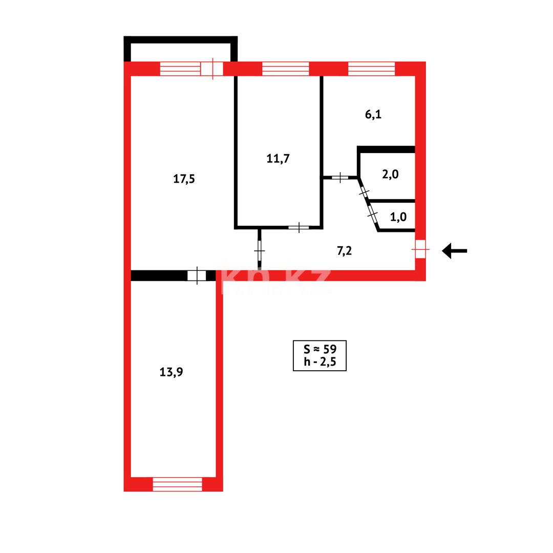 Продажа 3-комнатной квартиры, 60 м² в Караганде - фото 10