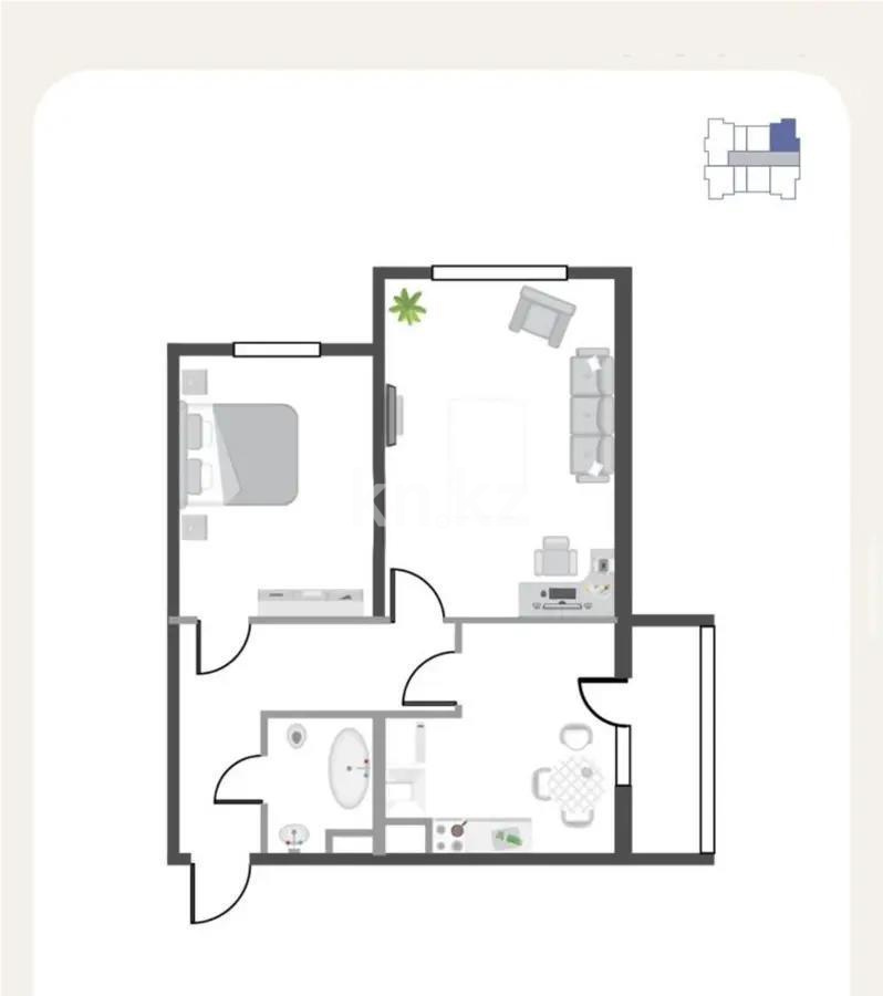 Продажа 2-комнатной квартиры, 65.66 м² в Алматы