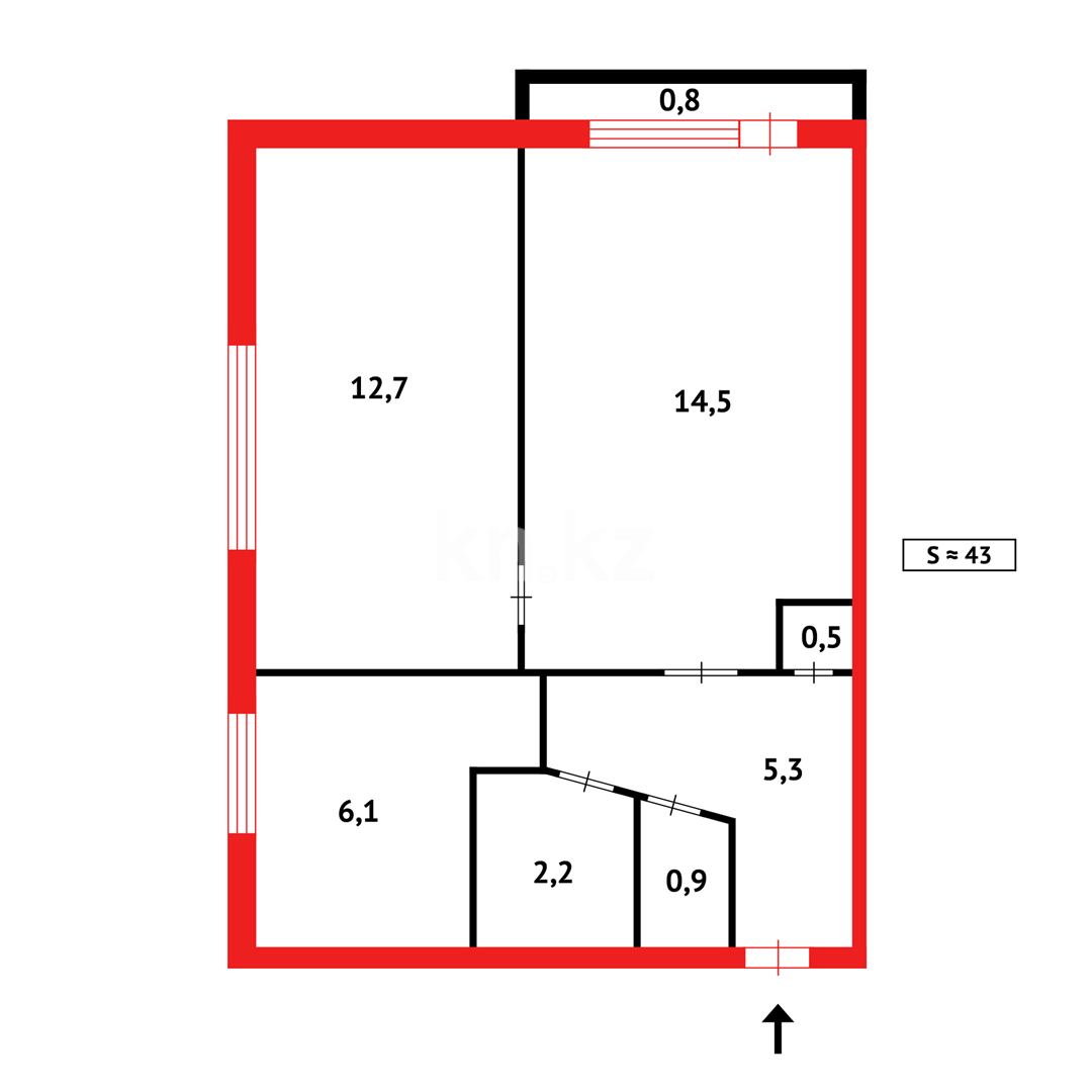 Продажа 2-комнатной квартиры, 42 м² в Темиртау - фото 10