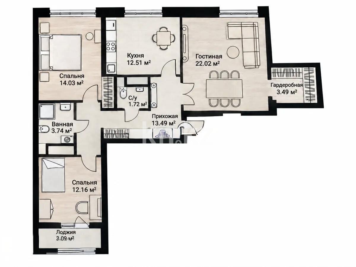 Продажа 3-комнатной квартиры, 86 м² в Астане - фото 4