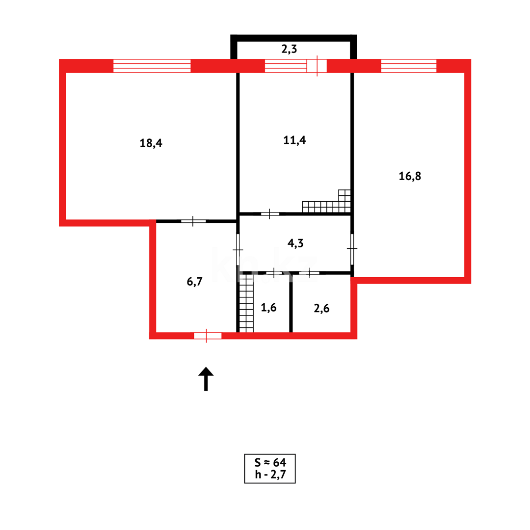 Продажа 2-комнатной квартиры, 65 м², пр. Шахтеров в Караганде - фото 6