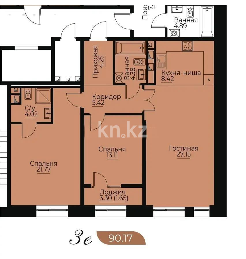 Продажа 3-комнатной квартиры, 89 м², ул. Навои, дом  30а/1 в Алматы