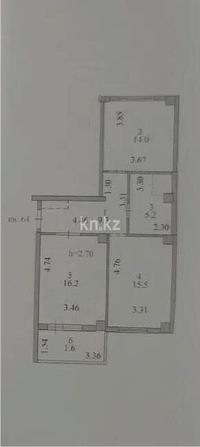 Продажа 2-комнатной квартиры, 61.8 м² в Астане - фото 4