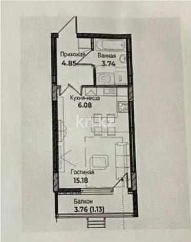Продажа 1-комнатной квартиры, 32 м², ул. А-102, дом  11/2 в Астане