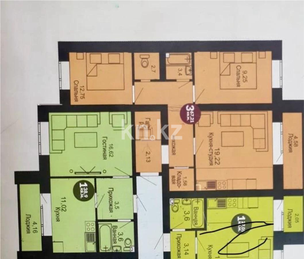 Продажа 4-комнатной квартиры, 107 м², ул. Е-1, дом  2 в Астане