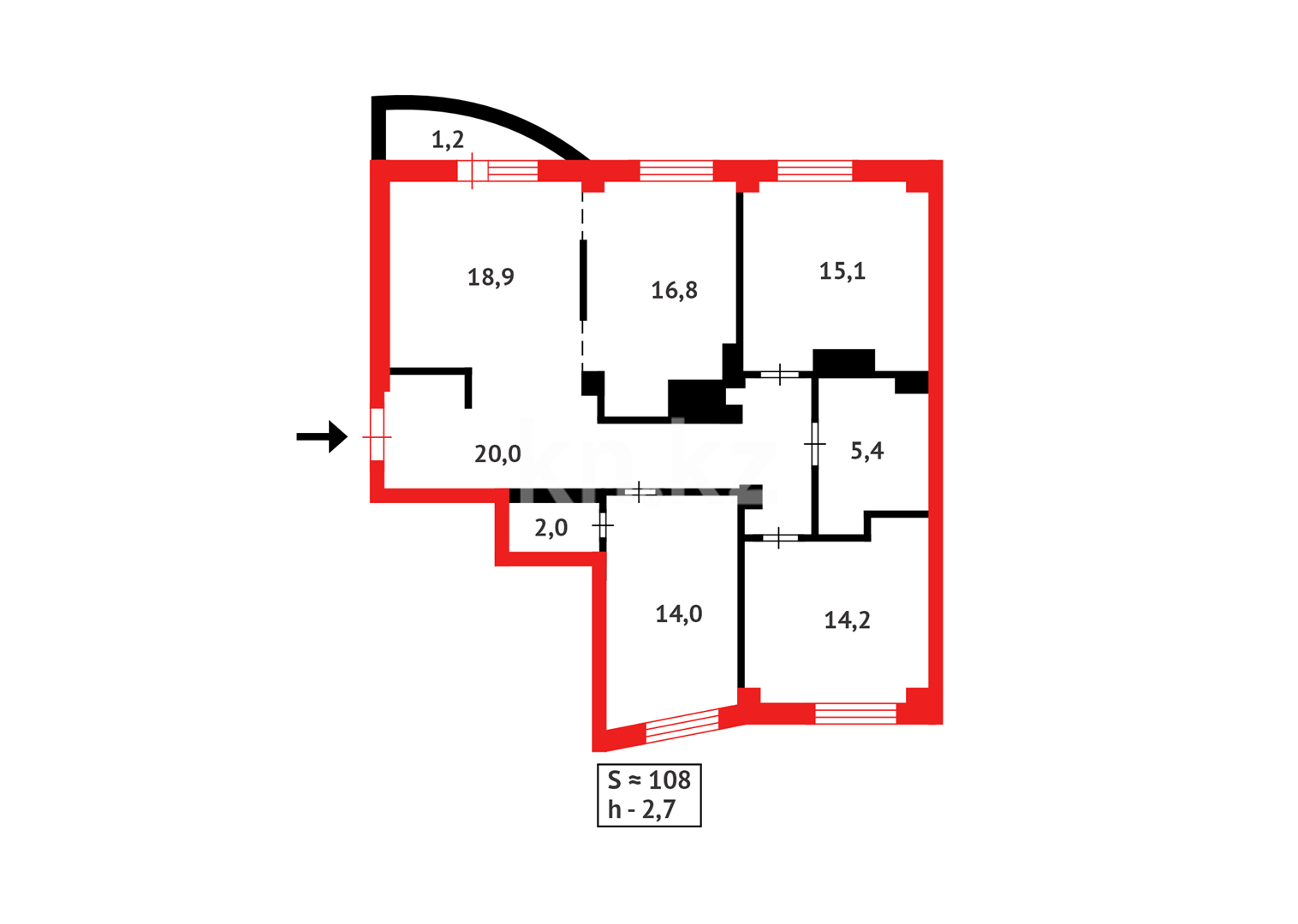 Продажа 4-комнатной квартиры, 107.6 м² в Астане - фото 17