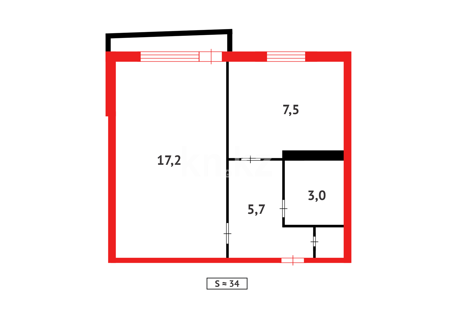 Продажа 1-комнатной квартиры, 39 м², ул. Байсеитовой в Темиртау - фото 13