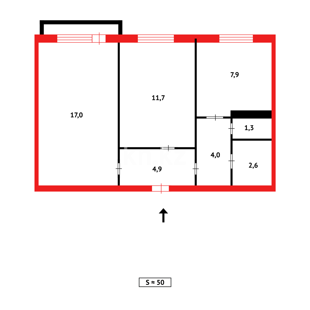 Продажа 2-комнатной квартиры, 50 м², ул. Чернышевского в Темиртау - фото 9