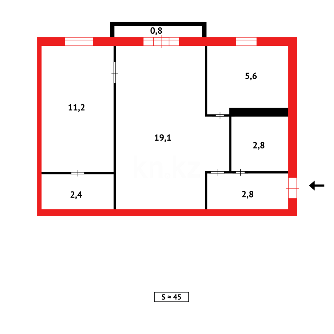 Продажа 2-комнатной квартиры, 46 м² в Темиртау - фото 8