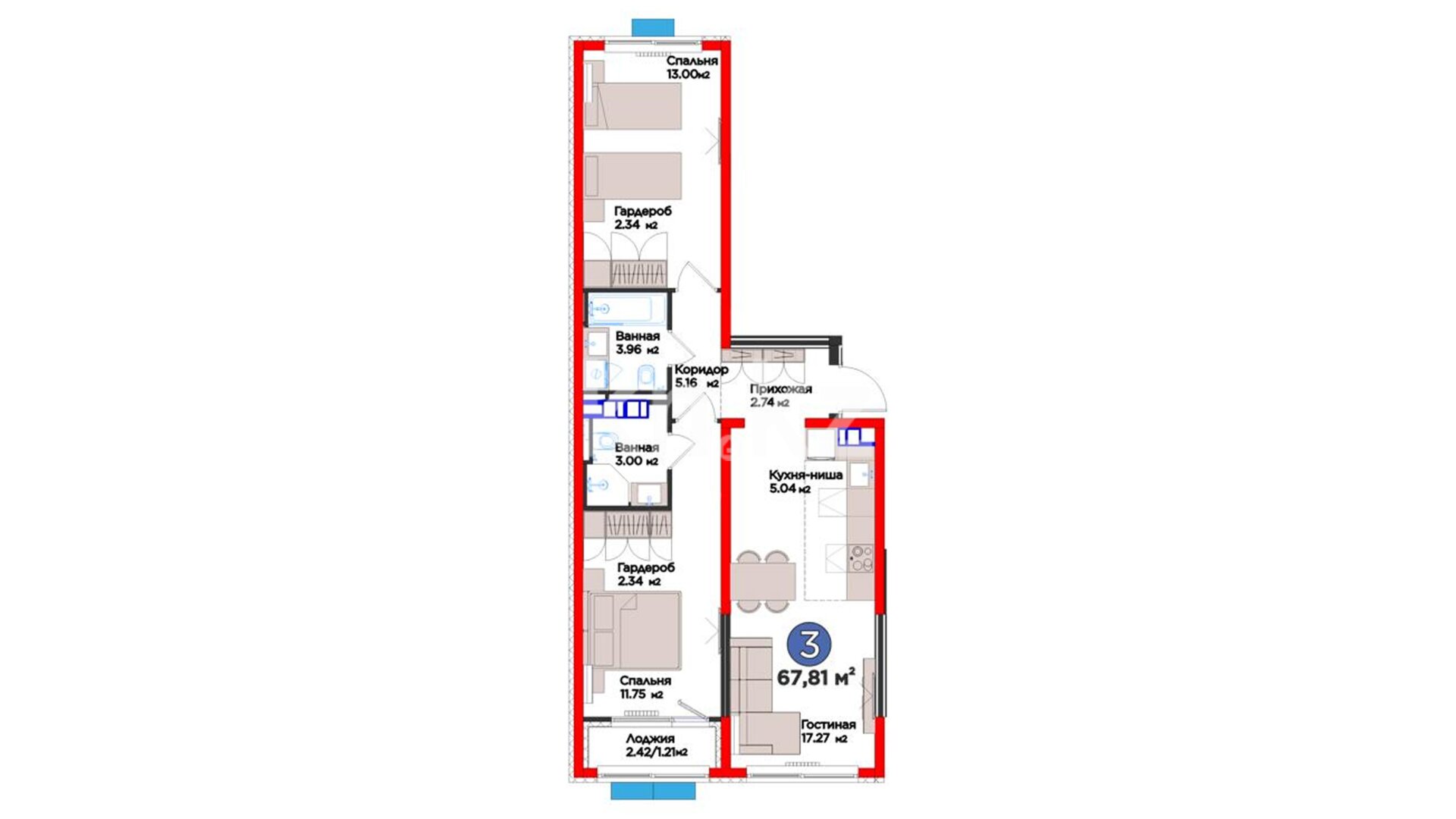 ЖК Arena City. Balance B, 2-комнатная, цена 68 347 806 ₸, 1 007 932 ₸&nbsp;/&nbsp;м²