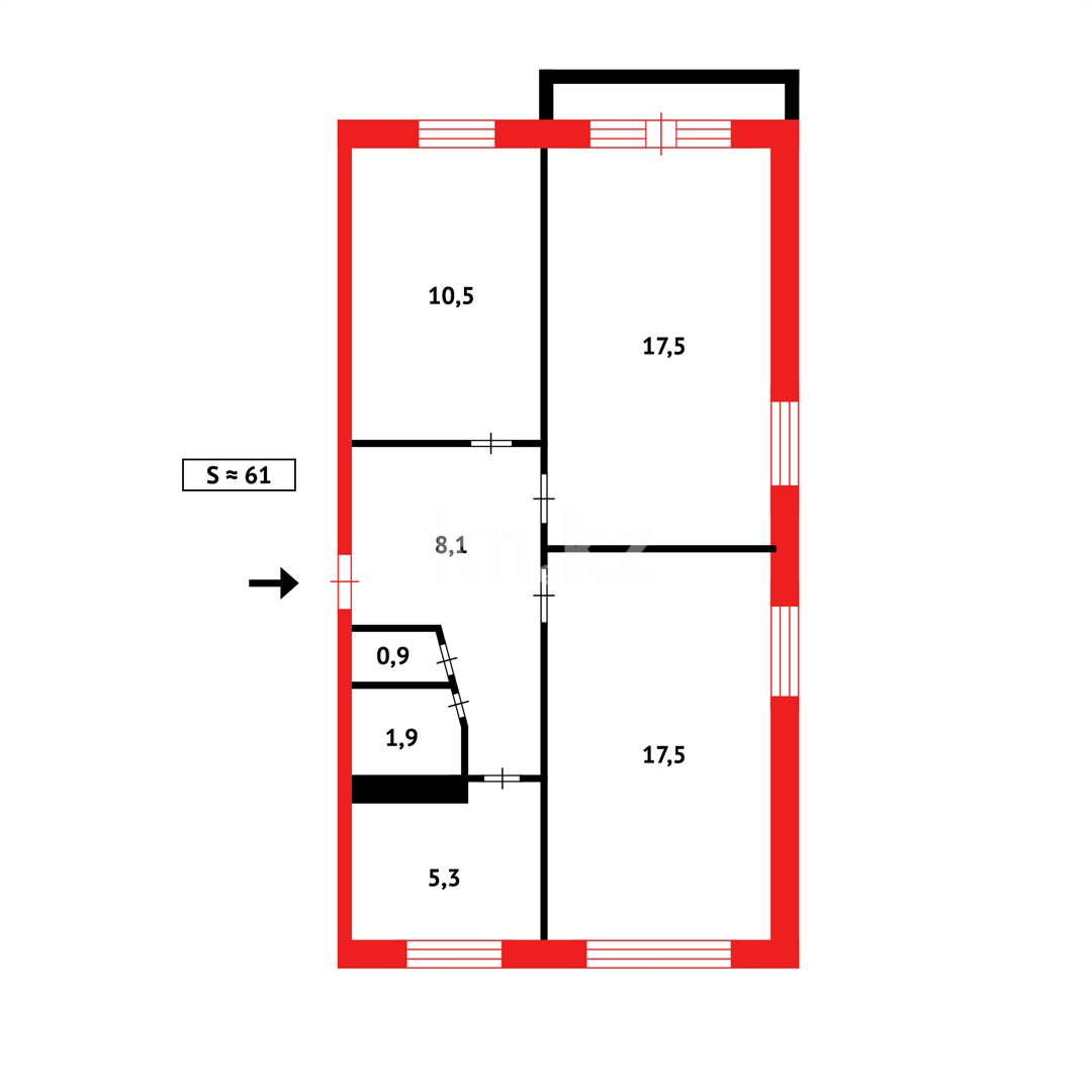 Продажа 3-комнатной квартиры, 61 м², ул. Амангельды в Темиртау - фото 11