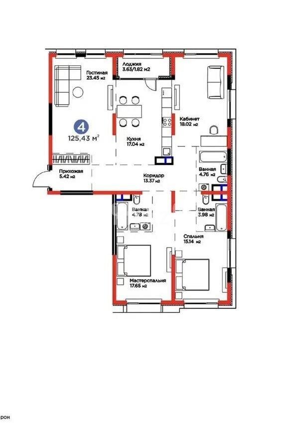 Продажа 4-комнатной квартиры, 126 м² в Алматы