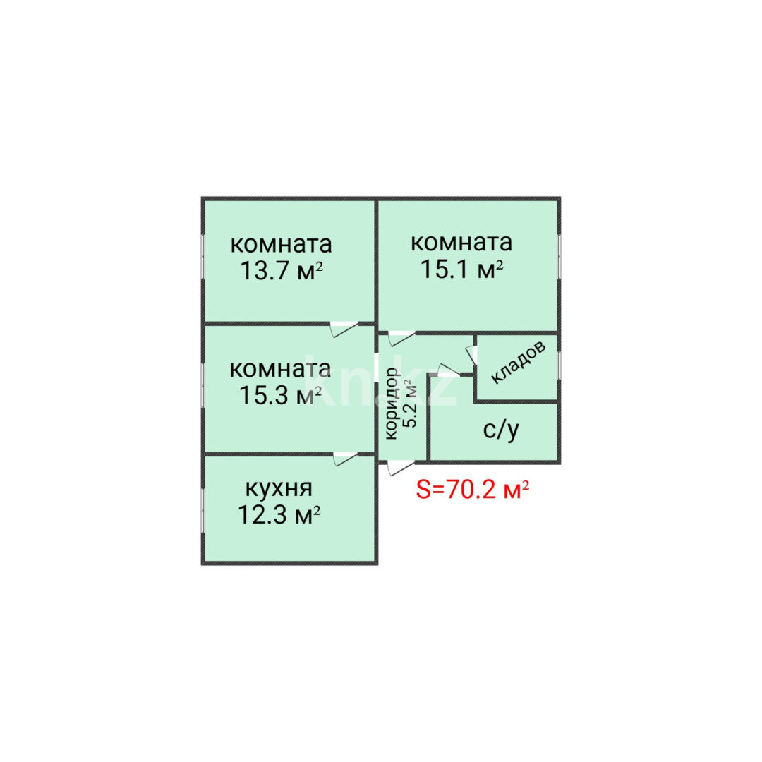 Продажа 3-комнатной квартиры, 70.2 м² в Костанае - фото 2