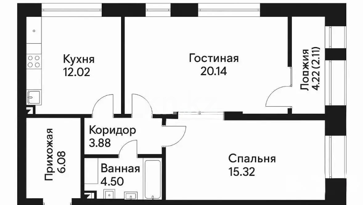 Продажа 2-комнатной квартиры, 64 м², ул. Навои, дом  30а/1 в Алматы