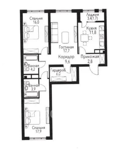 Продажа 3-комнатной квартиры, 91.6 м², пр. Рыскулова, дом  2б/2 в Алматы