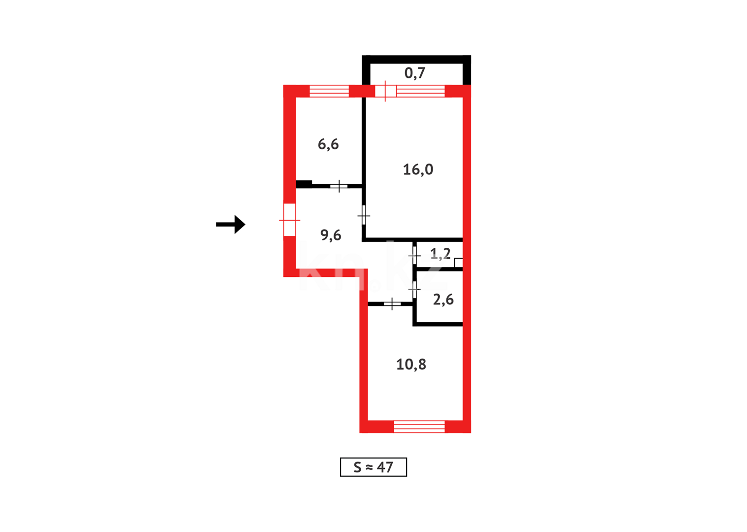 Продажа 2-комнатной квартиры, 47 м² в Астане - фото 8