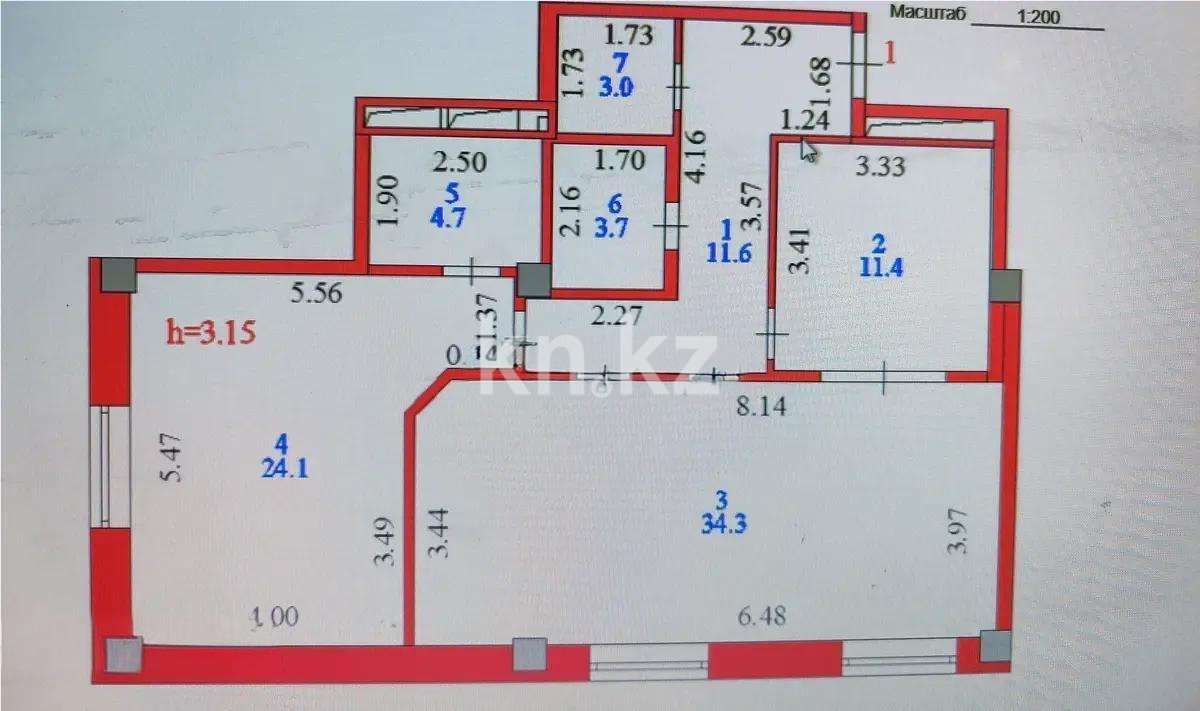 Продажа 2-комнатной квартиры, 94.3 м², ул. Мухамедханова, дом  7/1 в Астане