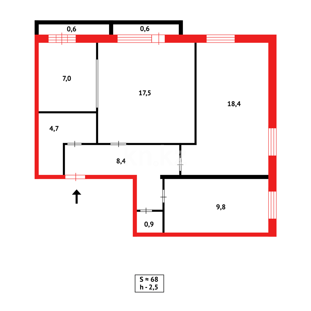 Продажа 3-комнатной квартиры, 67 м², пр. Мира в Темиртау - фото 23