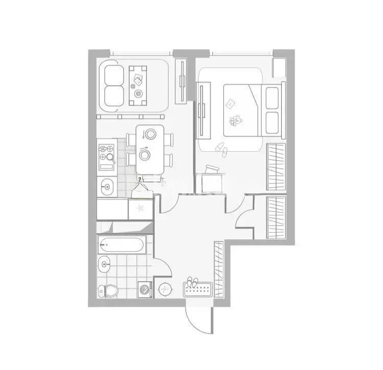 Продажа 1-комнатной квартиры, 46.1 м² в Алматы