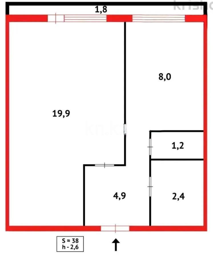 Продажа 1-комнатной квартиры, 37 м², ул. Сатыбалдина, дом  13 в Караганде - фото 5