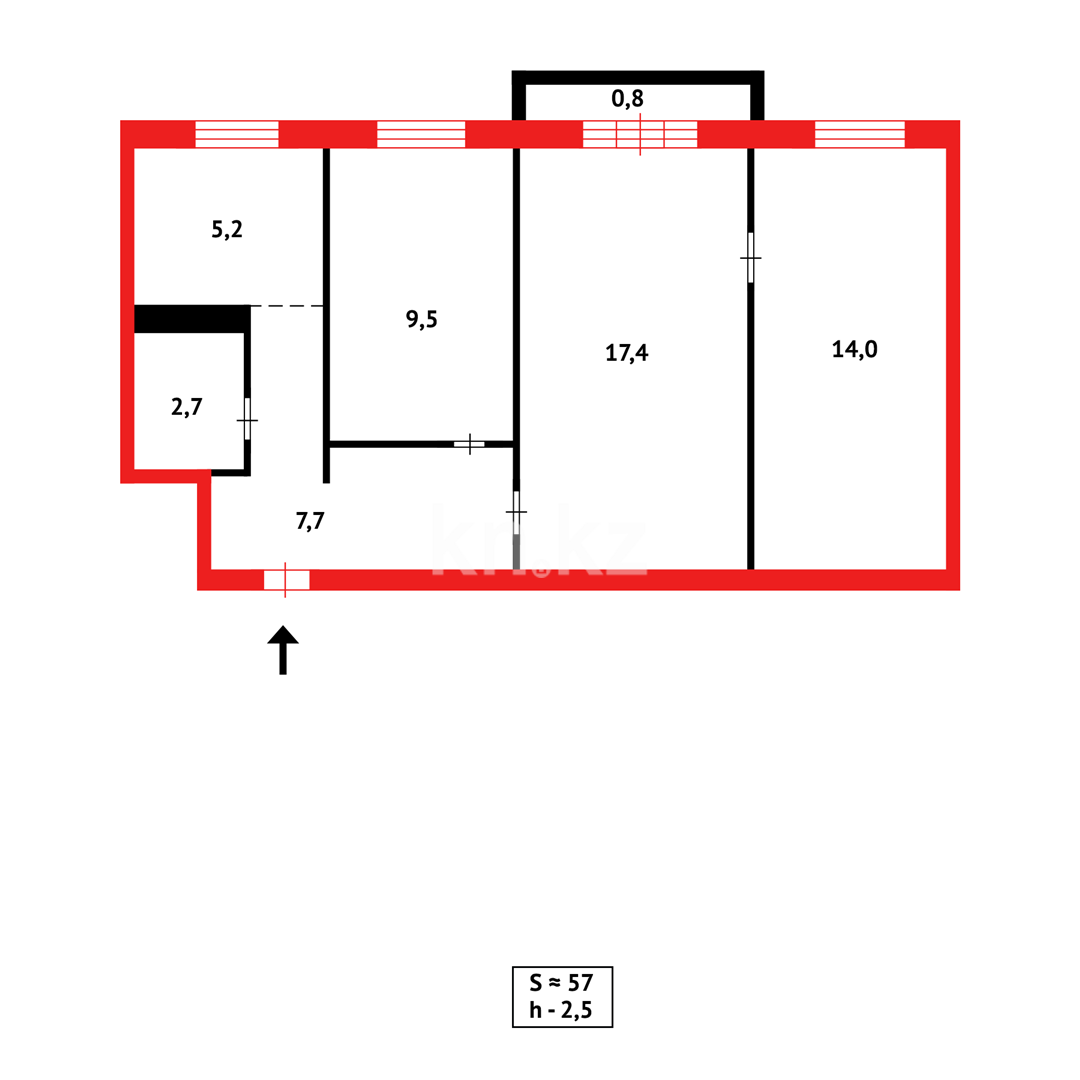Продажа 3-комнатной квартиры, 56 м² в Караганде - фото 10