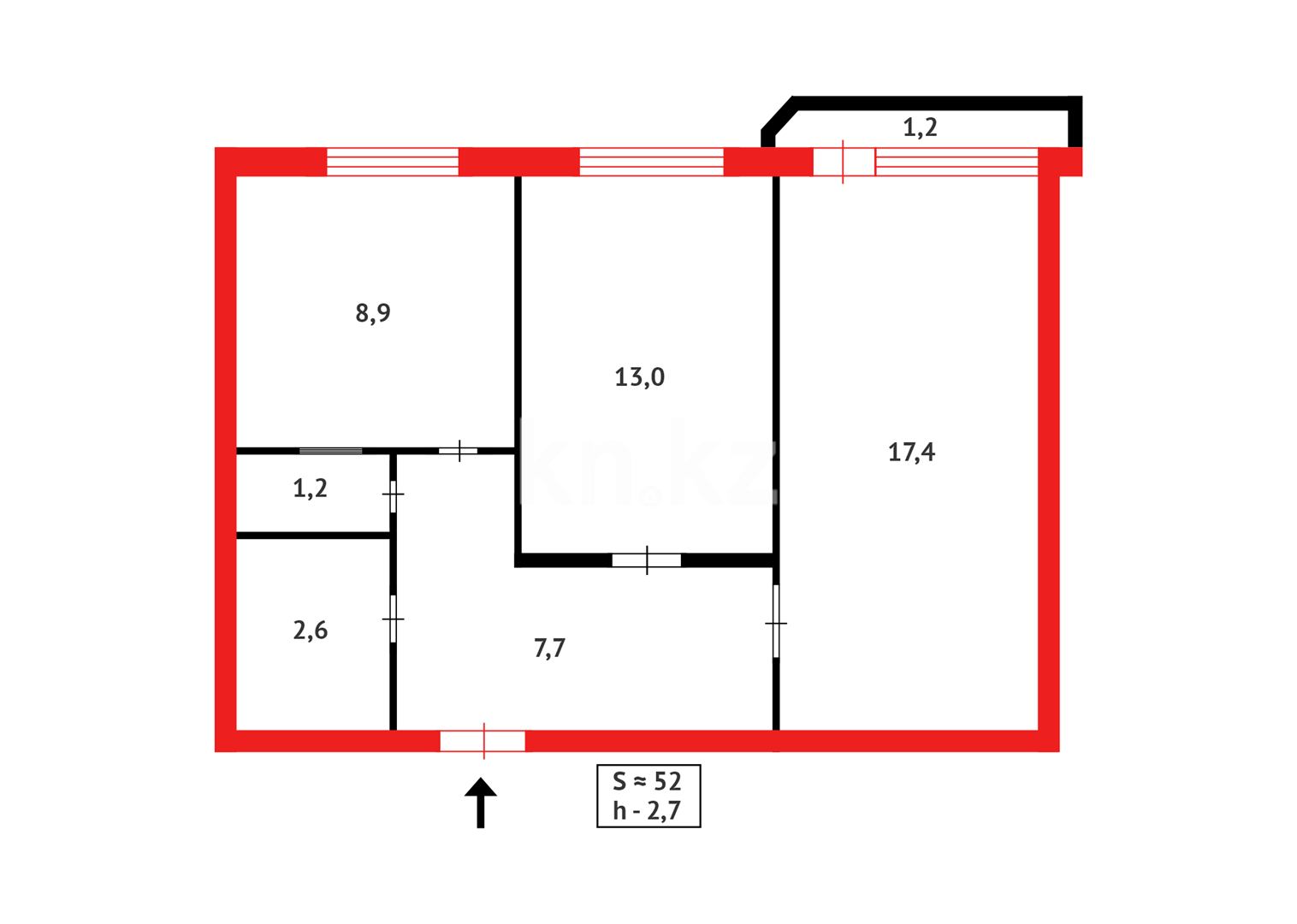 Продажа 2-комнатной квартиры, 54 м² в Астане - фото 14