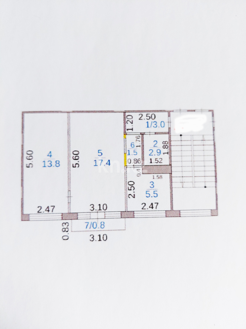 Продажа 2-комнатной квартиры, 44.9 м² в Караганде