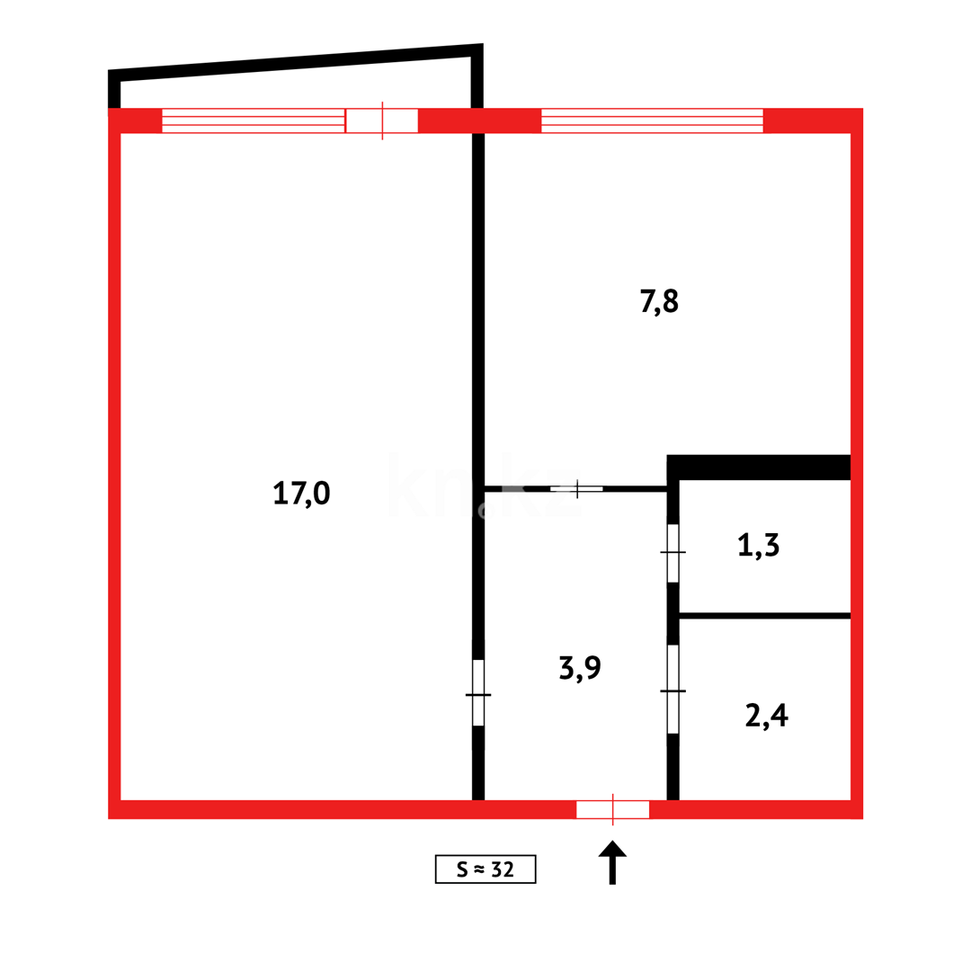 Продажа 1-комнатной квартиры, 33 м², 70 квартал в Темиртау - фото 11