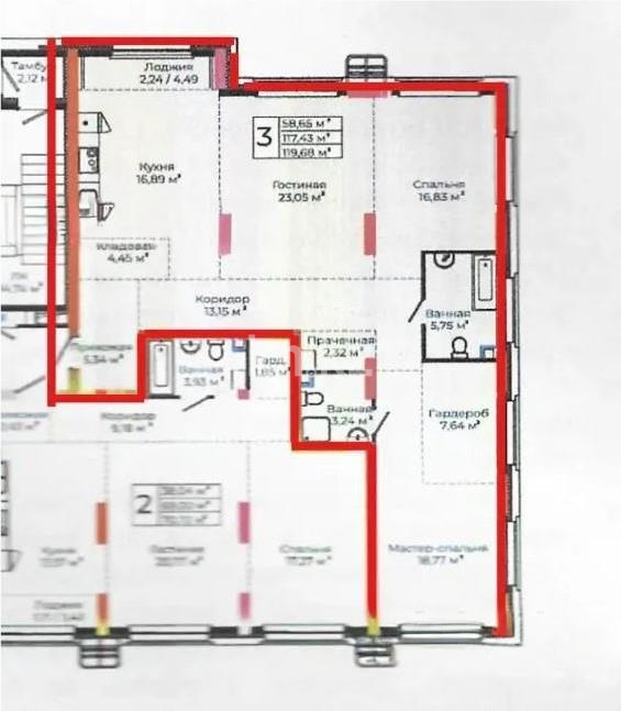 Продажа 4-комнатной квартиры, 119.68 м² в Астане
