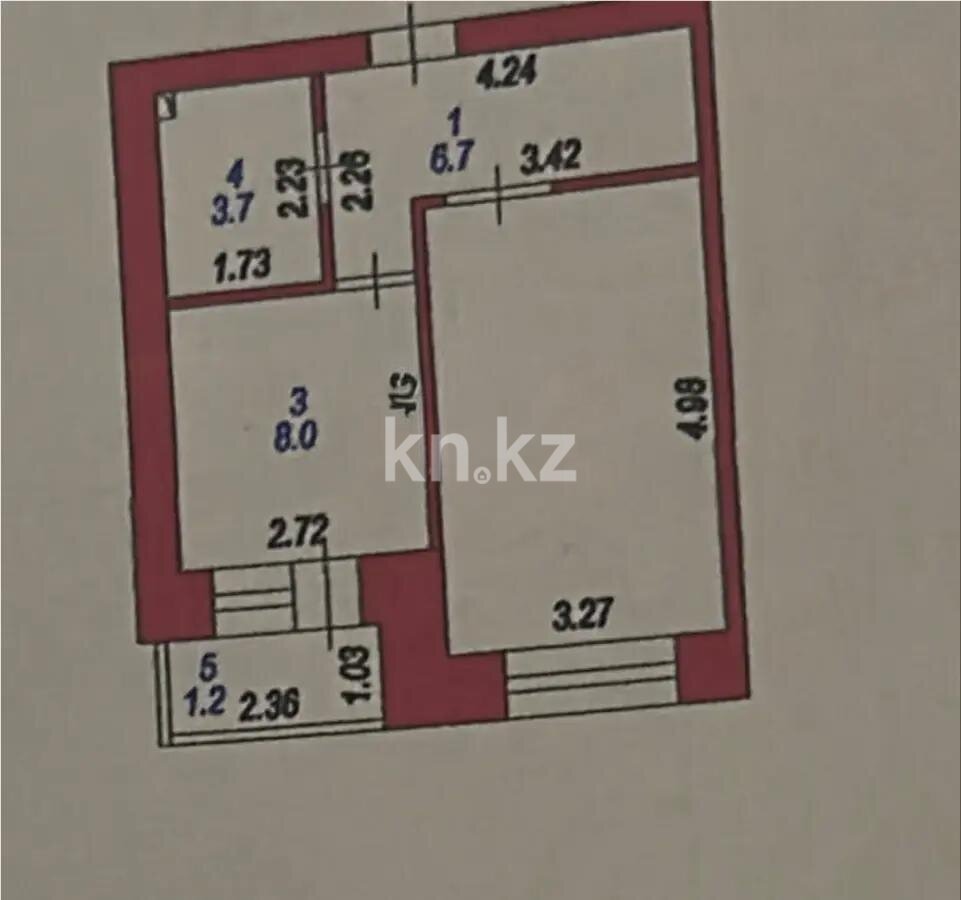 Продажа 1-комнатной квартиры, 35.9 м² в Астане