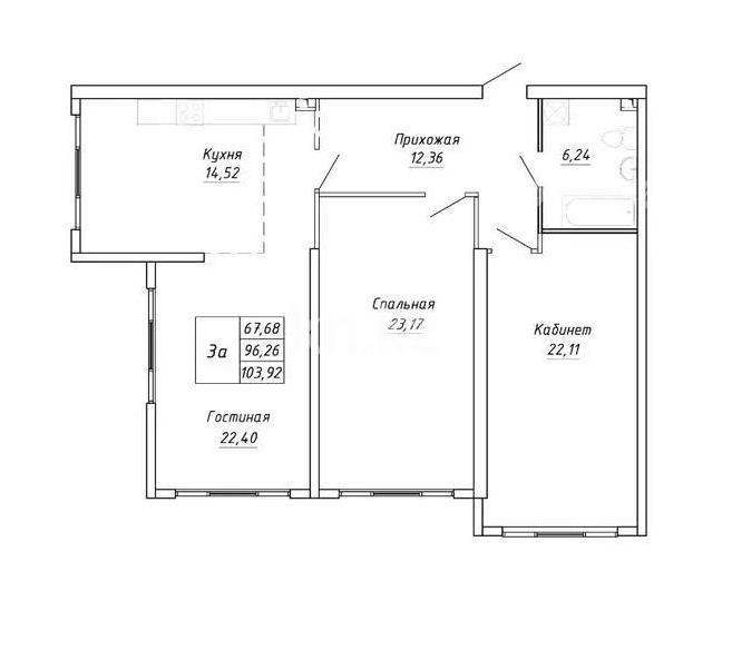 Продажа 3-комнатной квартиры, 103.92 м² в Алматы