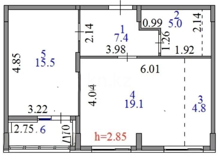 Продажа 2-комнатной квартиры, 53.3 м² в Астане - фото 5