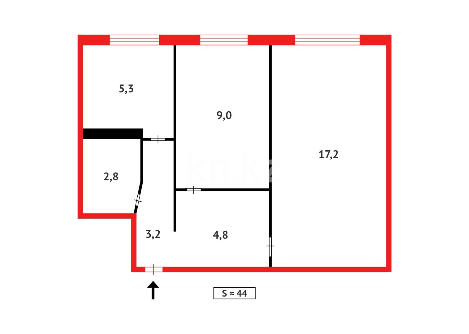 Продажа 2-комнатной квартиры, 44 м² в Темиртау - фото 6