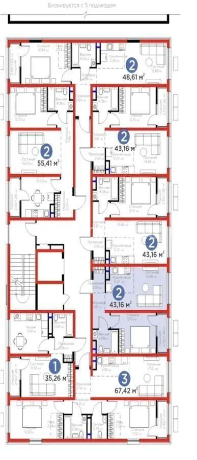 Продажа 2-комнатной квартиры, 43.16 м² в Алматы