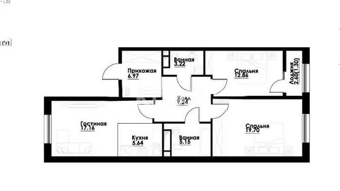 Продажа 3-комнатной квартиры, 81.25 м² в Алматы