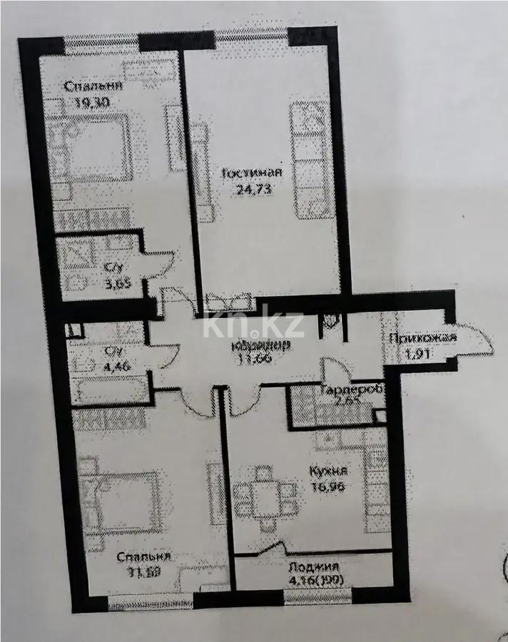 Продажа 3-комнатной квартиры, 109.2 м², ул. Жошы хана, дом  12/3 в Астане - фото 3