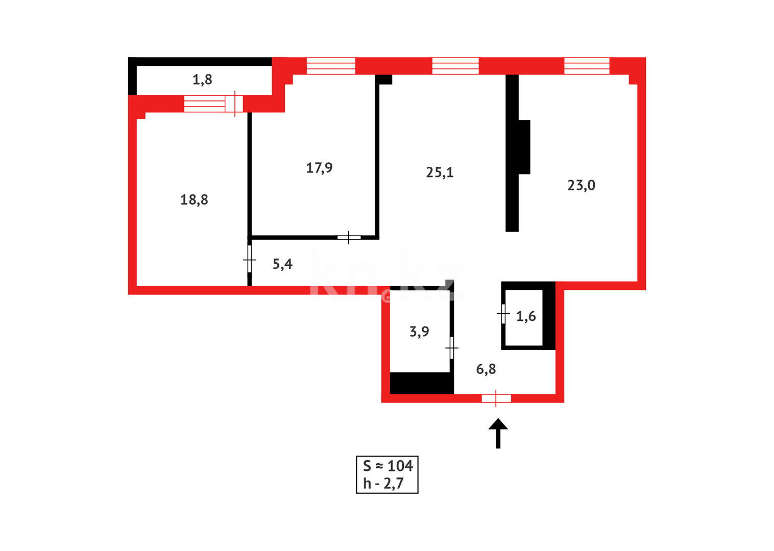 Продажа 3-комнатной квартиры, 104.3 м², ул. Акмешит в Астане - фото 14