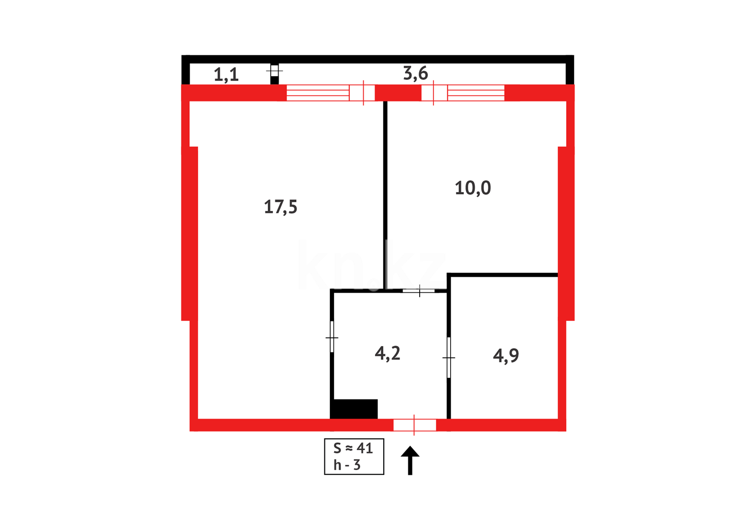 Продажа 1-комнатной квартиры, 41.3 м², ул. Туркестан в Астане - фото 13